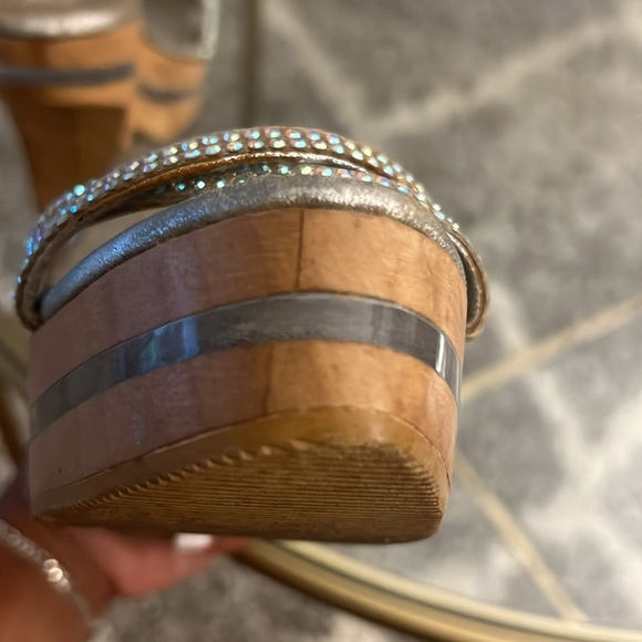 Vintage Sky retro wooden platform wedge heels - Picture 15 of 16